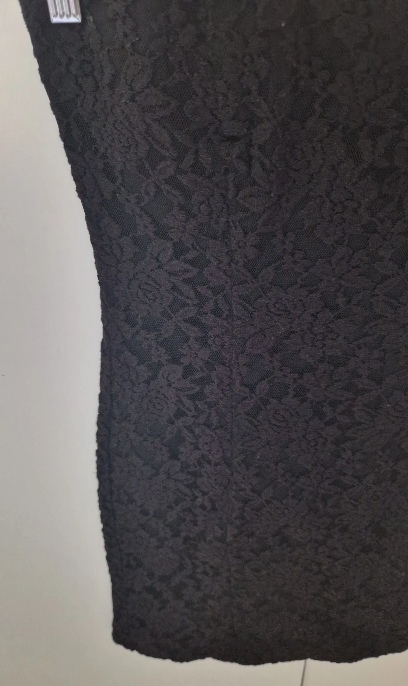 Vestido negro palabra de honor encaje Blanco M – photo 2